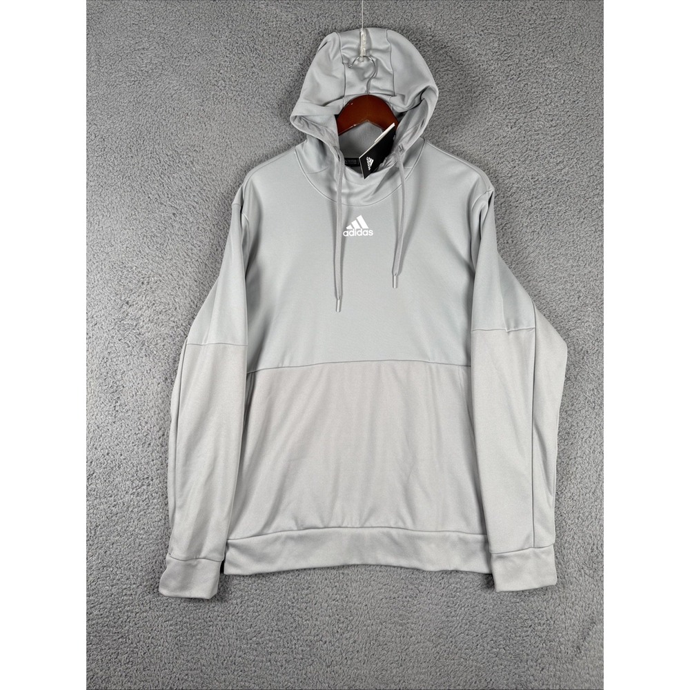 NEW Adidas Team‎ Issue Fleece Pullover Hoodie Sweatshirt Mens Large Gray